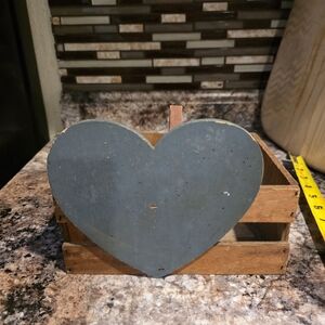 Vintage Wooden Heart Tote Caddy | Primitive Farmhouse Organizer